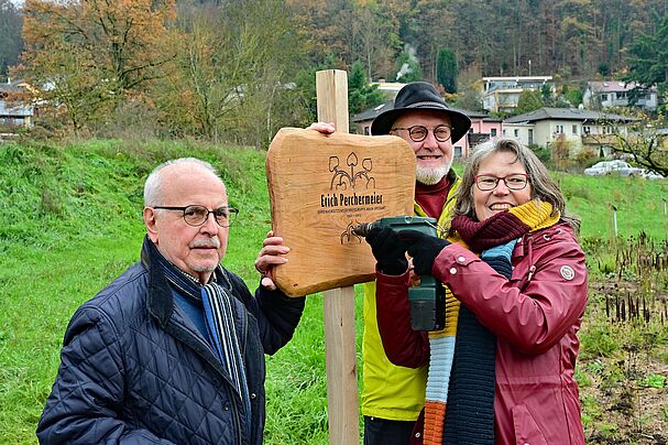 Ein Speierling und ein Platz für Erich Perchermeier, Foto Alfred Dill