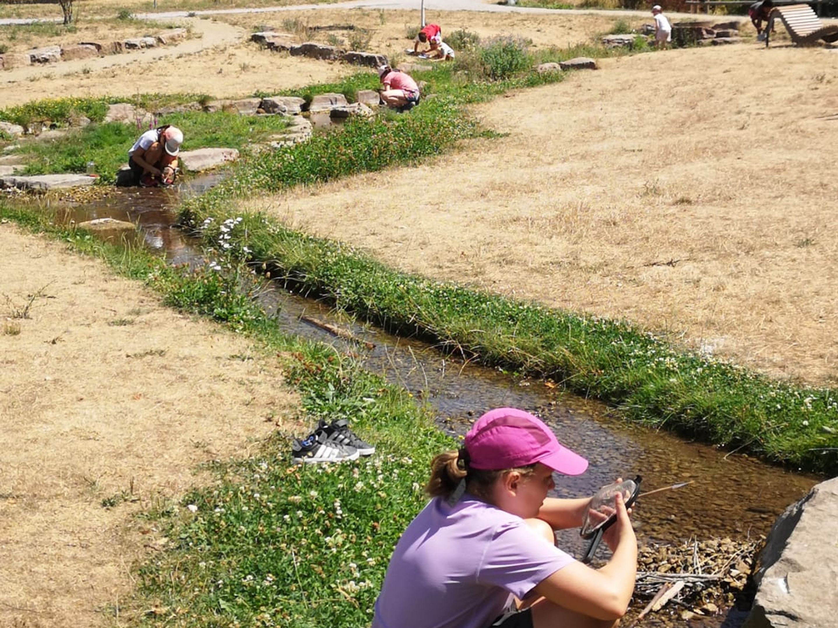Aktionen am Wasser wie hier am Heubrunnenbach waren besonders beliebt, Foto Thomas Biechele-Kusch